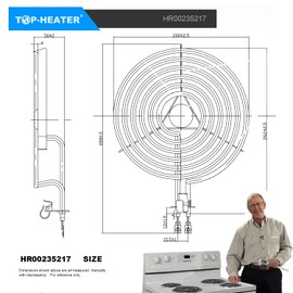 WB30X348 Electric Stove Burners 8'' 2350W By TOP-HEATER Upgraded 235217 Fit GE Hotpoint RCA Stove coil surface Element Replace WB30X0214, WB30X0215, WB30X0324,WB30X367, WB30X5037, WB30X5038 1Pack