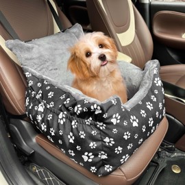 Dog Car Seats for Small Medium Sized Dogs Carseat for Car Funny Fuzzy Pet Dog Booster Car Seat Puppy Under 28 Lbs with Soft Plush Cushion&Washable Removable Cover