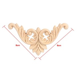 4pcs Wood Carved Furniture Appliques Corner Onlay Applique Furniture Home Door Decor DIY(8 * 8cm)