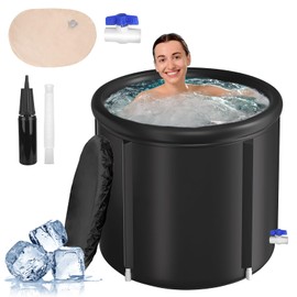 Zorpupoa Ice Bath Tub for Athletes, 97 Gallons Cold Plunge Tub Outdoor with Cover, Cold Ice Pod Tub for Cold Water Therapy Recovery, Portable Ice Bathtub for Adults at Home