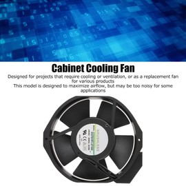 ASHATA 220 V 172 x 150 x 38 mm Fan Double Ball Bearing Case Fan 2700 rpm Fan 176.5 CMF Fan Large Air Flow for Ventilation, IT, Machines Power Supply Server Garage Fan Replacement