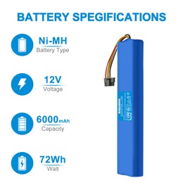BURGARDEN 12V 6000mAh Ni-MH Compatible with Neato BotVac 70 70e 75 80 85, for Botvac D Series D75 D80 D85, for Vacuum Cleaners 945-0129 945-0174
