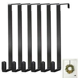 Shunshi 6 Pack Over Door Hook, Over The Door Hanger for Clothes,Z-Shaped Reversible Heavy-Duty Coat Hooks,3.5 cm (1.4") and 4.5 cm (1.8"), for Bedroom, Bathroom, Kitchen, Wardrobe, Dormitory (Black)