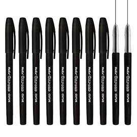Helix Oxford Curve Ballpoint Pen - 1.0mm Needle Point Nib - Black Ink - Pack of 10