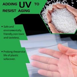 JeiYangYaa Plastic Sofa Cover,2PC Transparent Sofa Dust Cover,Sofa Cover 3 Seater,Extra-Thick Pet-Proof Dust Covers for Furniture