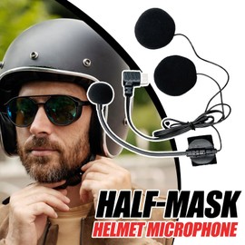 Motorcycle Headset | Half-face Helmet Speaker | Noise-Cancelling High-Definition Half-Face Waterproof Type-C Plug Headphones for Interviews Vlogging