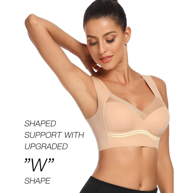 WOWENY Womens Seamless Wirefree Bras Comfortable Wireless Bras No Underwire