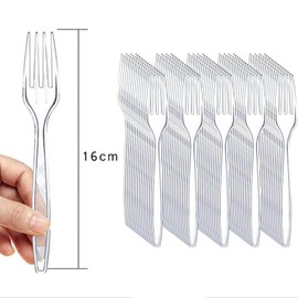 Forks 200 Count Disposable Forks for Dinner, Clear Cutlery is Suitable for BBQ, Picnic, Home, Party and Restaurant Use