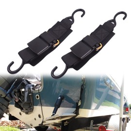 Boat Trailer Tie Downs Strap, Marine Transom Adjustable Quick Release Buckle Anti-Scratch Hooks for Pontoon Jet ski, 47" L (2 PCS)