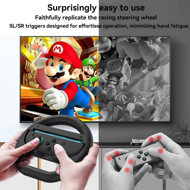 NBCP Switch2 Joy-Con spezielles Lenkrad Mario Kart Lenkrad Lenkradrennen Fernbedienungslenkrad