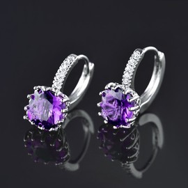 MASOP Women's 925 Sterling Silver Square Cut, Crystal