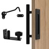 Orgerphy Black 12 Inch Barn Door Handle with Latch and