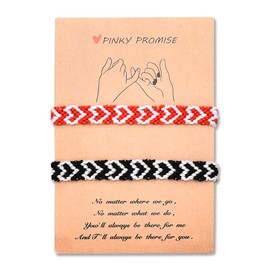 Matching Bracelets for Couples Best Friend Pinky Promise Bracelets for Girlfriend and Boyfriend Bracelets for Couples Gifts for Him Her Braided Bracelet Gifts for Anniversary Valentines Day Graduation