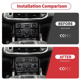 Linskip Climate Control Cover Compatible with 2021 2022 2023 2024 Chevy Suburban Tahoe Accessories & 2021-2023 GMC Yukon, Infotainment System Trim for Suburban Accessories(Black Carbon Fiber)