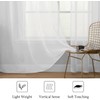 MIULEE White Window Sheer Curtains for Bedroom Living Room Solid