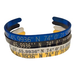 GPS Coordinates Bracelet Gifts Latitude Longitude Jewelry Cuff