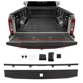 Rear Tailgate Molding Top Trim Compatible with Ford F250 F350 Super Duty 2017-2022 Flexible Flex Step Center Cap Protector Cover w/Release Button Replaces FO1904134 HC3Z-9940602-A HC3Z-1540602-AA