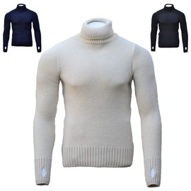 Goldtop Mens Merino Wool Submariner Sweater - Ecru/Cream (X Large - 44")