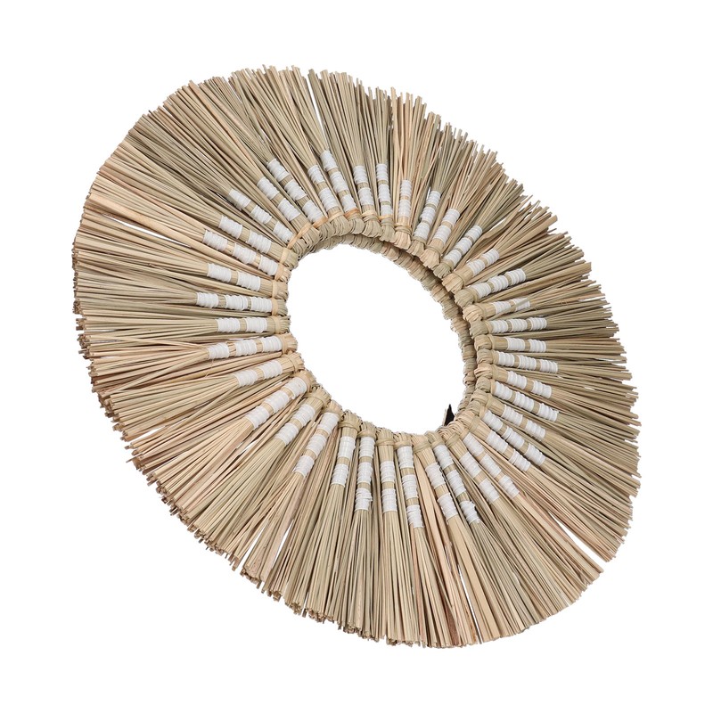 Wall Mirror Make Up Tapestry Decorative Grass Woven Round Hanging