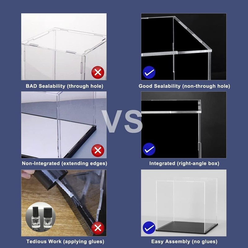 HOPEME Display Case 5x5x5 Inch, Acrylic Display Box for Collectibles,