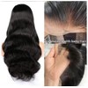 Hxxcoup Human Hair Wig Body Wave Natural Black 13x4 Lace
