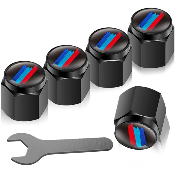 Ventilkappen Auto 5 Stück – Aluminium Ventilkappen mit Wrench für