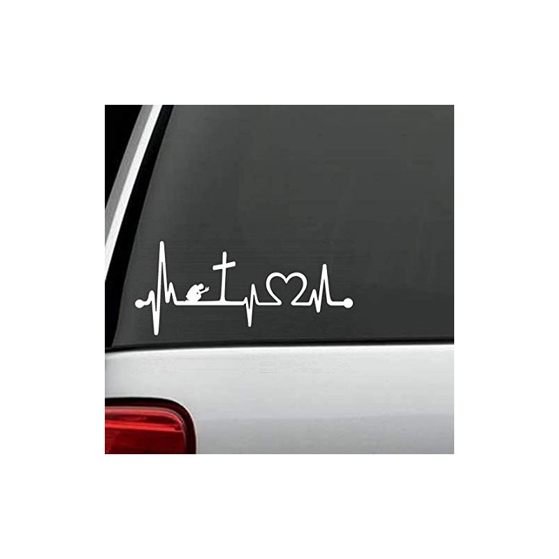 Bluegrass Decals K1124 Praying at The Cross Heartbeat Lifeline Decal