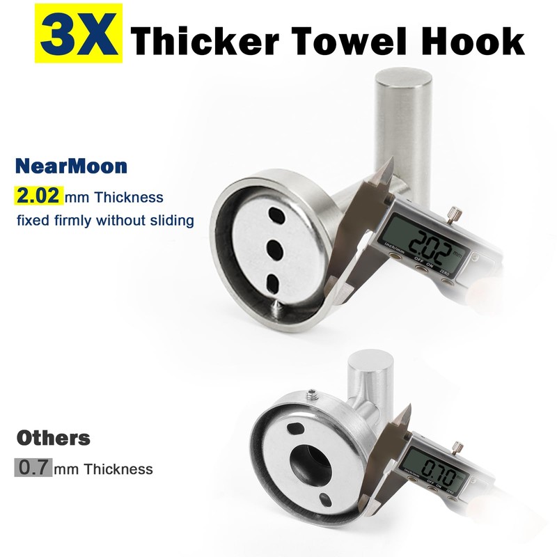 NearMoon Bath Towel Hooks- SUS 304 Stainless Steel Robe Hook