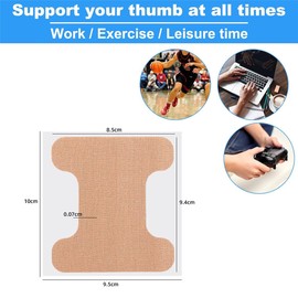 Thumb Support Tape for Arthritis, 20 Pcs Elastic Breathable Thumb Brace Wrap Athletic Tapes, Self Adhesive Thumbs Protecting Strap Finger Guard Patch Precut Kinesiology Tape for Thumb Joint Support