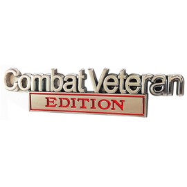 Generic OnlyYou.X Combat Veteran Edition Emblem Combat Veteran Edition Badge Combat Veteran Edition Sticker Compatible with Universal Pickup and Car Red Chrome 1 Piece Metal