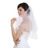 SAMKY 2T 2 Tier Pencil Edge Rhinestone Crystal Bridal Veil