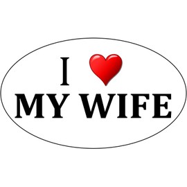 Rogue River Tactical I Love My Wife Sticker Husband Heart Oval 5x3 Car Truck Window Decal Bumper