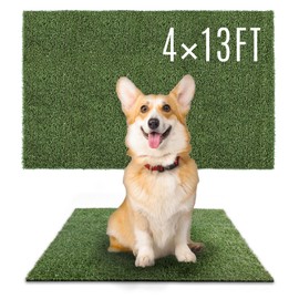 SUNTURF Dog Grass Pads 4 x 13 FT, 0.4" Artificial Grass Pee Pads for Dogs Potty Extra Large Fake Grass Rug Turf Mat for Dogs Training Garden Lawn Artificial Grass Rug Indoor Outdoor