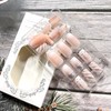 24Pcs Christmas Press on Nails Medium Artificial Square Acrylic False