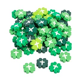 Bulk Religious St. Patrick's Day Clover Mini Erasers, 300 Pieces