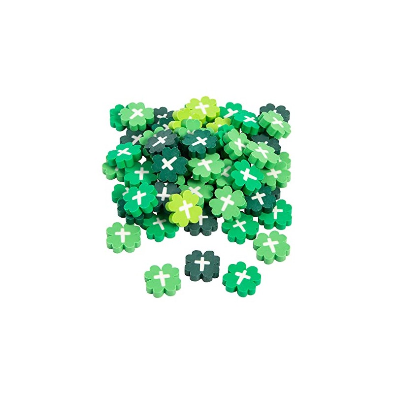 Bulk Religious St. Patrick's Day Clover Mini Erasers, 300 Pieces