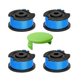 Viilich Pack of 4 replacement thread spool, grass trimmer replacement spool for Greenworks 29252/29092, for Greenworks 18V/24V/40V/60V/80V, for Greenworks spool cover 3411546A-6 (4 spools + 1 caps)