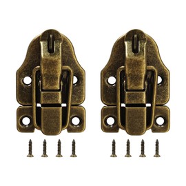 Runseaway 2Pcs Retro Bronze Style Box Toggle Latch, Antique Metal Duckbilled Hasp Clasp with Padlock Hole for Jewelry Boxes, Cabinets, Toolboxes, Vintage Suitcases