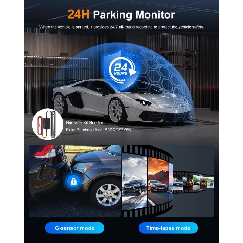 RENGAC 4K Dash Cam Front and Rear Dual Dash Camera