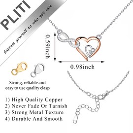 PLITI Cat Necklace Cat Mom Gift To My Cat Mama Gift Infinity Heart Pendant Cat Lover Gift Cat Owner Gift Cat Memorial Gift (cat mama Infinity Heart necCA)