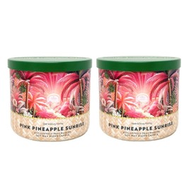 Bath and Body Work Pink Pineapple Sunrise 2 Piece 3-Wick Scented Candle Set - 14.5 oz / 411 g Each