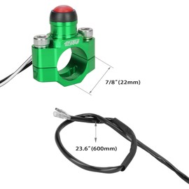 RUTU CNC Universal Motorcycle Engine Stop Start Kill Switch Button with Mounting Backplate for KLX450 KLX250 KLX110 CR125 CRF250 CRF450 XR250 ATV,Dirt Pit Bike,Scooter,Quad - Green