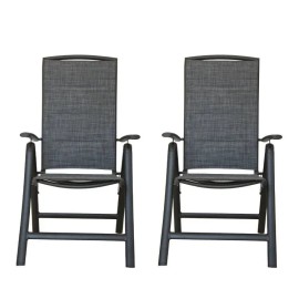 High Quality Sturdy & Durable Aluminum Folding Outdoor Furniture Patio Garden Beach Chairscolor: Dark Gray, size: 95.3*28*64cm