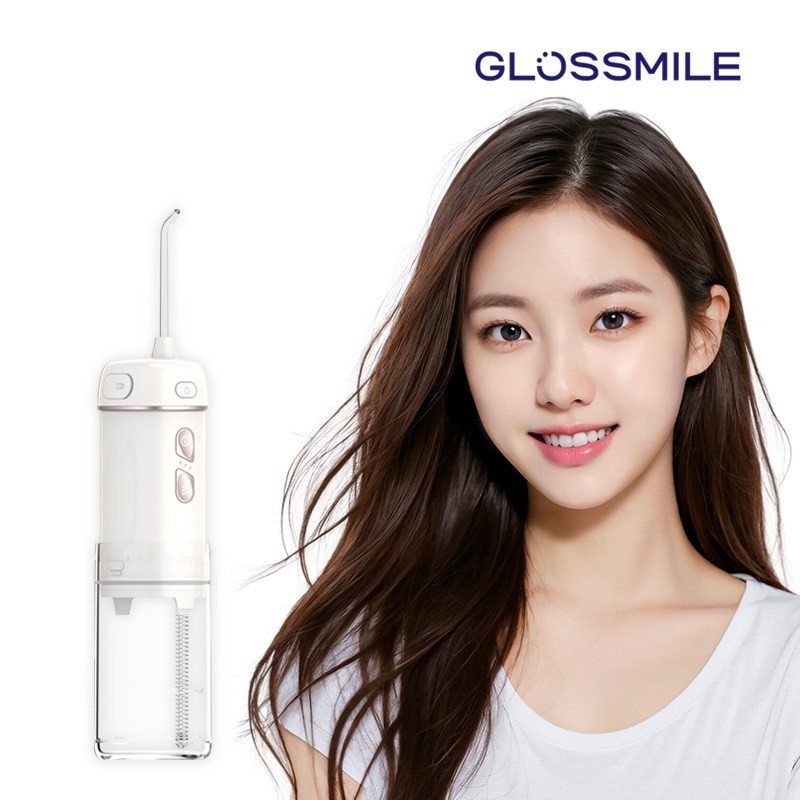 글로스마일 휴대용 워터핏 무선 핸디형 구강세정기 IPX7 1세트 화이트 GO100