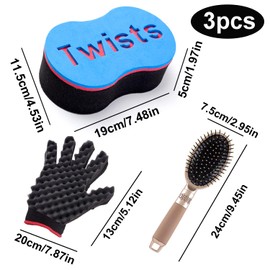 ARJDXDP Pack of 3 Hair Brush Sponge Afro Curl Sponge Magic Curl Sponge Large Holes Dreads Locking Twist Barber Tool for Afro Coil Hair Magic Beauty