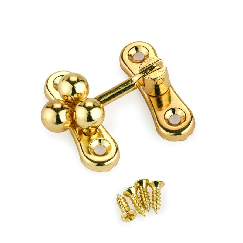 Highpoint Small Box Ball Clasp Brass 1-1/4" X 1-1/4"