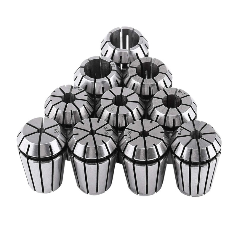 10pcs/set ER20 High Precision Spring Steel Collet Set CNC Engraving