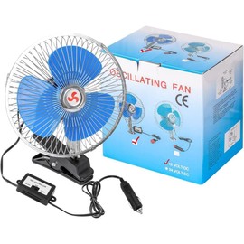 Portable Air Fan Oscillating Clip-on 12V 8inch Car Truck Strong Wind Cooler