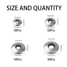 Rrina 200Pcs 304 Stainless Steel Neoprene EPDM Bonded Sealing Gasket Washers Assortment Kit for 8#/10#/12#/14# Screws