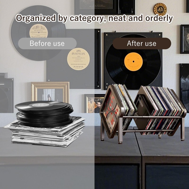 LILIWER Vinyl Record Storage Holder - Expandable 13-22.4" Width, Heavy-Duty